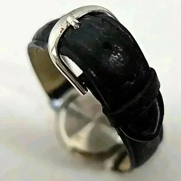 Gossip women's wrist watch leather black stainless steel silver buckle vintage - Picture 11 of 14